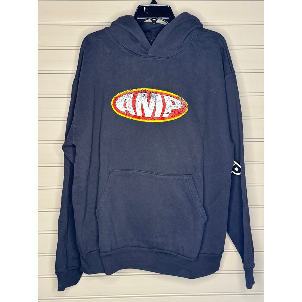 AMP Any Means Possible Men's XL Graphic Hoodie Black Streetwear Pullover